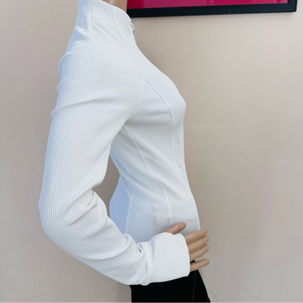 Athleta White Ribbed Jacket - Picture 7 of 16